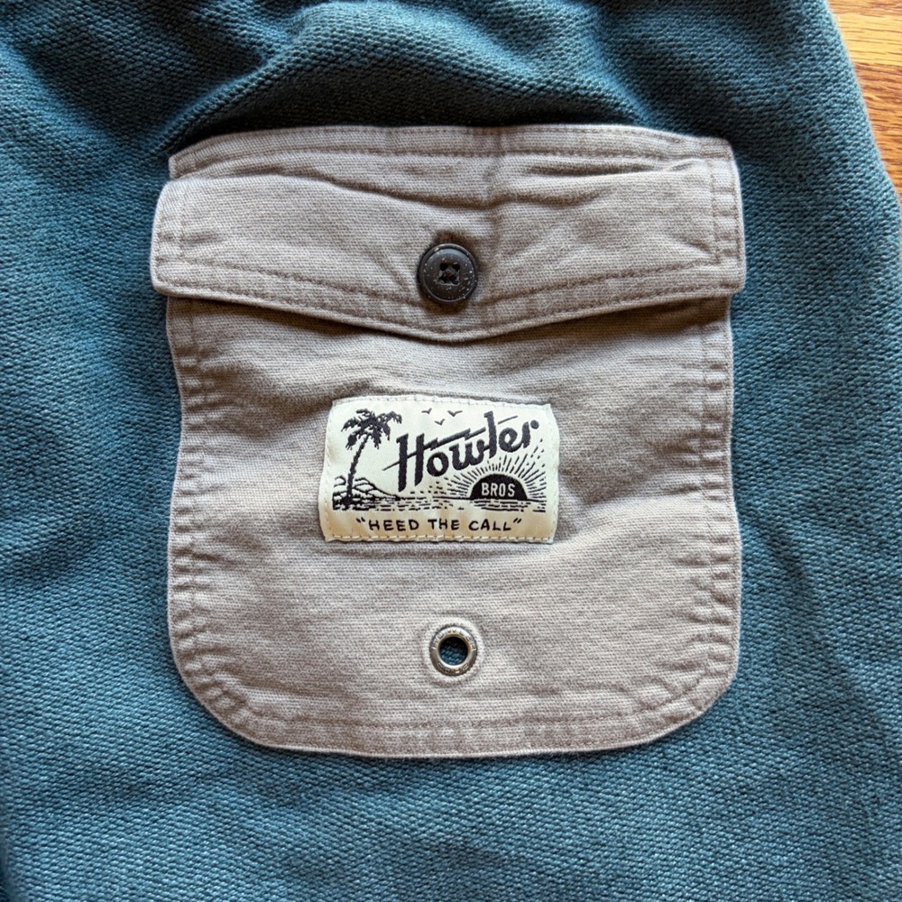 Howler Brothers Tranquilo Chillshorts Lounge Mens Size 35 Blue Terry Shorts - Picture 10 of 16